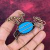 Sleeping Beauty Turquoise And Bird Pendant Copper Wire Wrapped Gemstone Pendant