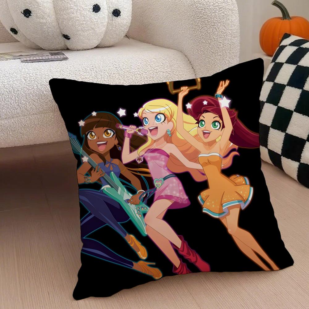 Magical Musical French Anime LLoliRock Cushion Cover Throw Pillow Cover Hidden Button Durable Polyester Chair Cushion