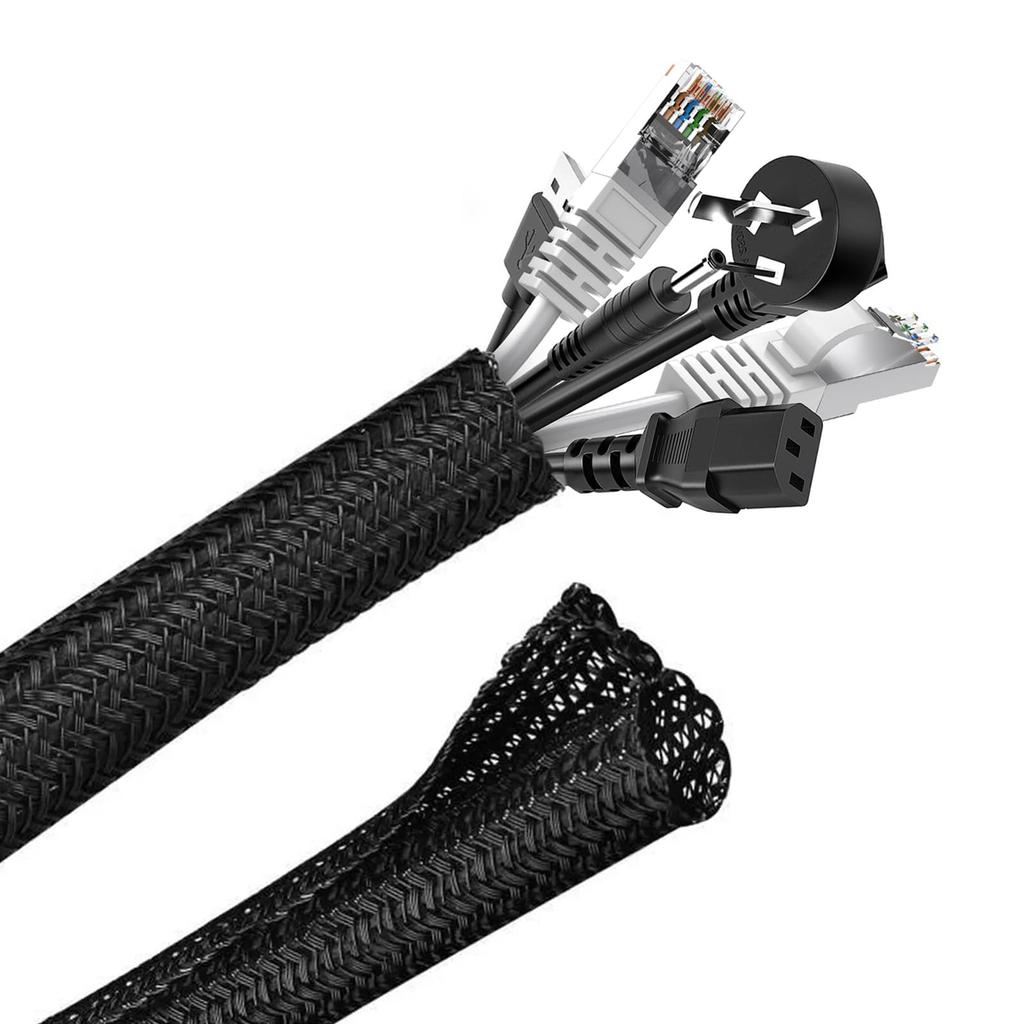 AiQInu Cable Storage Sleeve, 10M Total Length, 13mm Inner Diameter, Braided Cable Sleeve, DIY Cuttable, Wire Cover, Cable Cover, Insulated,
