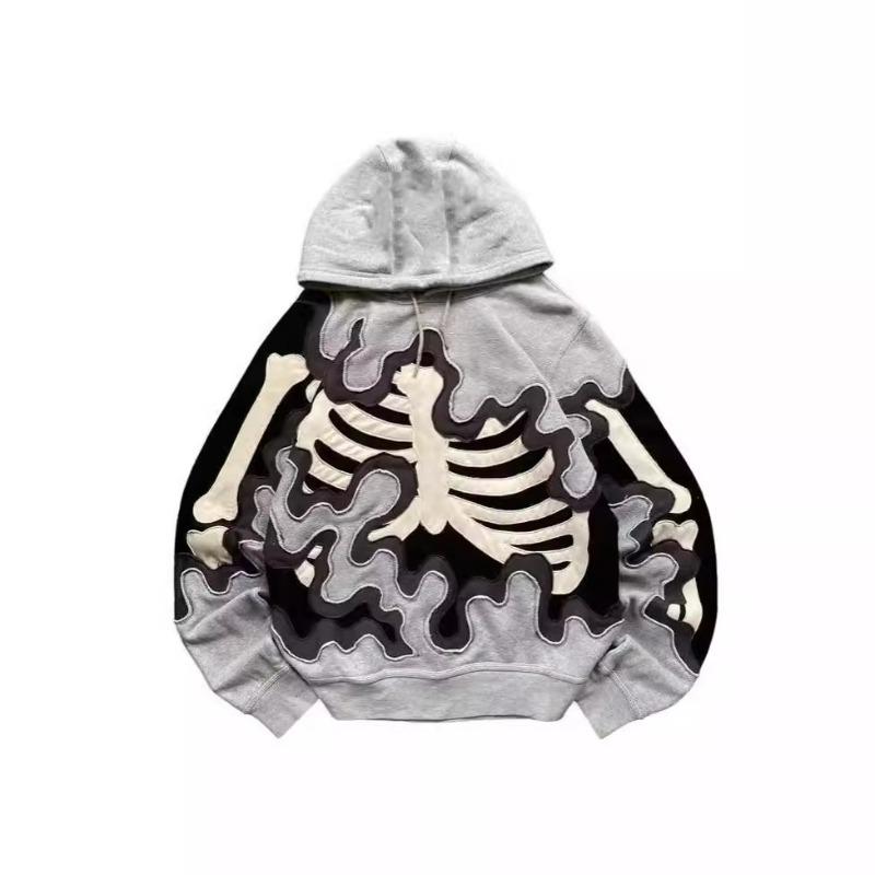American Y2K street personality trend dark retro ins3D printing men and women with the same loose hooded sweater