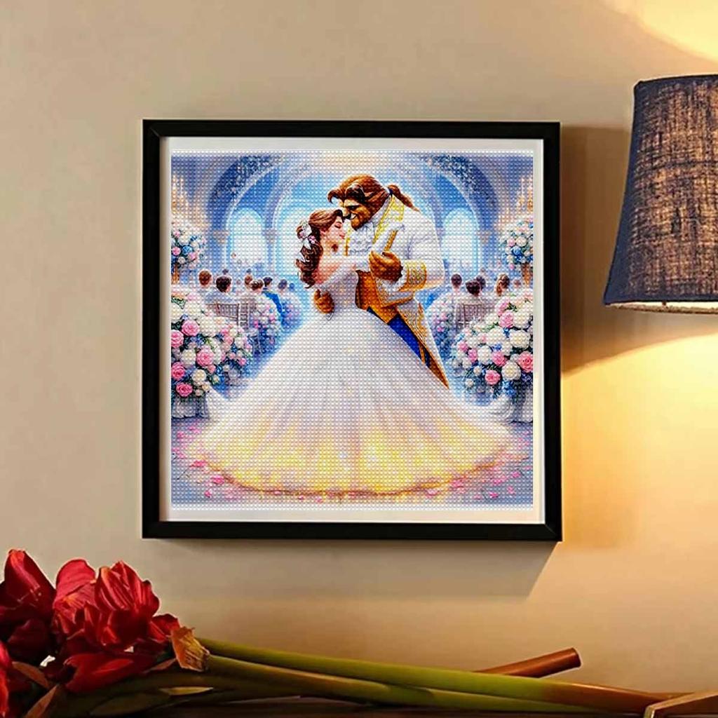 Full Round Diamond Painting A Beauty In A Wedding Dress and A Beast Art Rhinestone Picture Mosaic DIY 5D Cross Stitch Embroidery Home Decoration