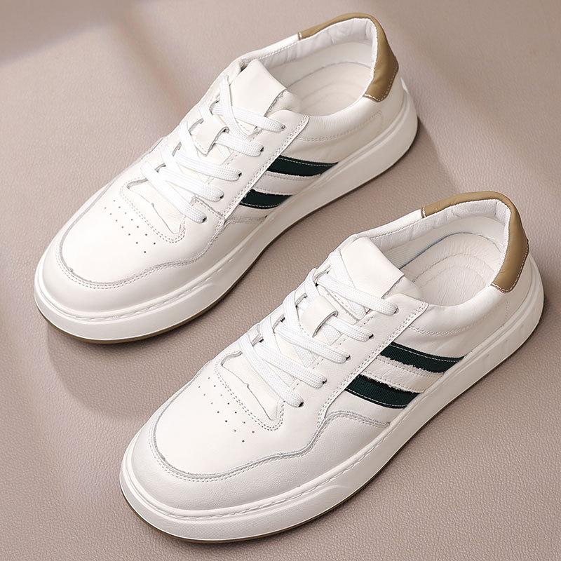 2025 autumn new men's board shoes men's trendy shoes first layer cowhide shoes versatile men's little white shoes men's genuine leather