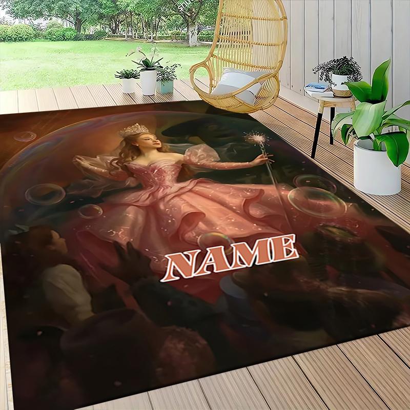 Custom Name Halloween Witch Night Carpet Rug Customizable Soft Washable Anti-Slip Home Living Room Sofa Mats Personalized Rug. 0909332