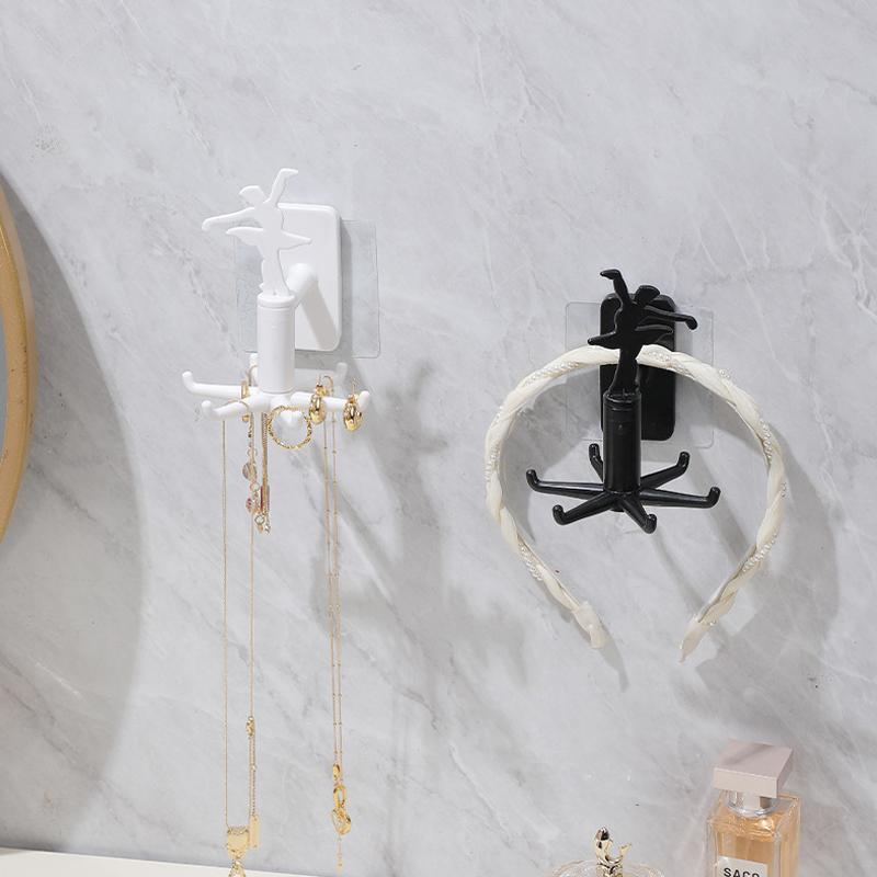 Upgraded Multi-Function Rotatable 6-Claw Hook 360 ° Seamless Punch Free Hook Jewelry Storage Hook Self Adhesive Home Hooks