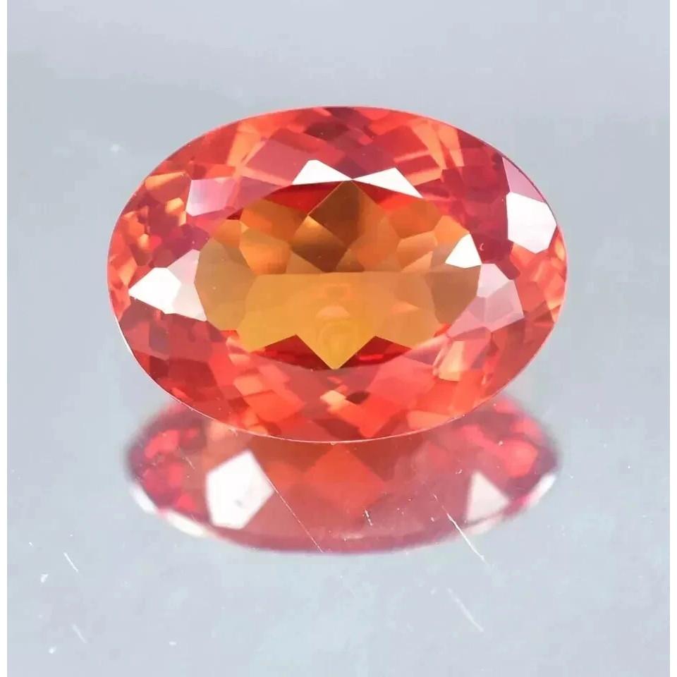 VVS Natural Ceylon Padparadscha Sapphire Oval 10-12 Ct Certified Loose Gemstone