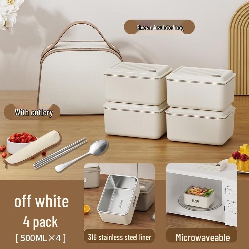 ZISIZ Microwaveable Insulated Square Lunch Box