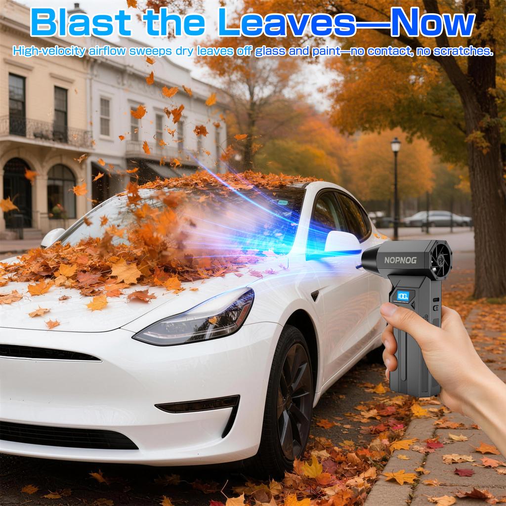 Strong Blowing LED Light Car Snow Removal 4 Gears Adjustable Type-C Charging Turbo Blower Jet Fan 140000RPM Electric Air Duster
