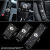 Rhinestone PU Leather Car Interior Decoration Cover Steering Covers Handbrake Gear Shift Lever & Shoulder Protection Cover