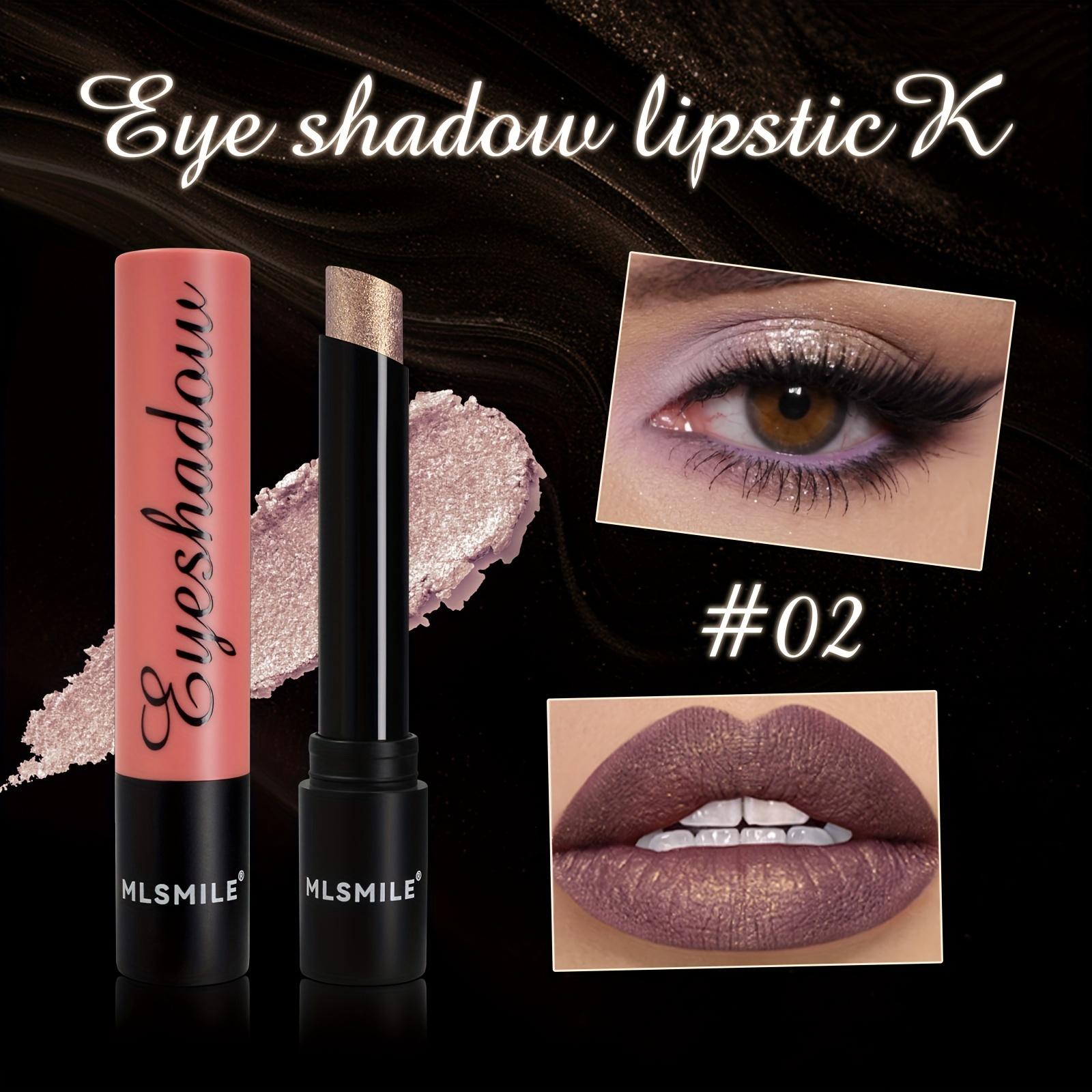 

Shimmer Eyeshadow Stick Lipstick Стойкий водостойкий хайлайтер с мелким мерцанием, металлическим финишем - 2-в-1 для макияжа губ и глаз #02