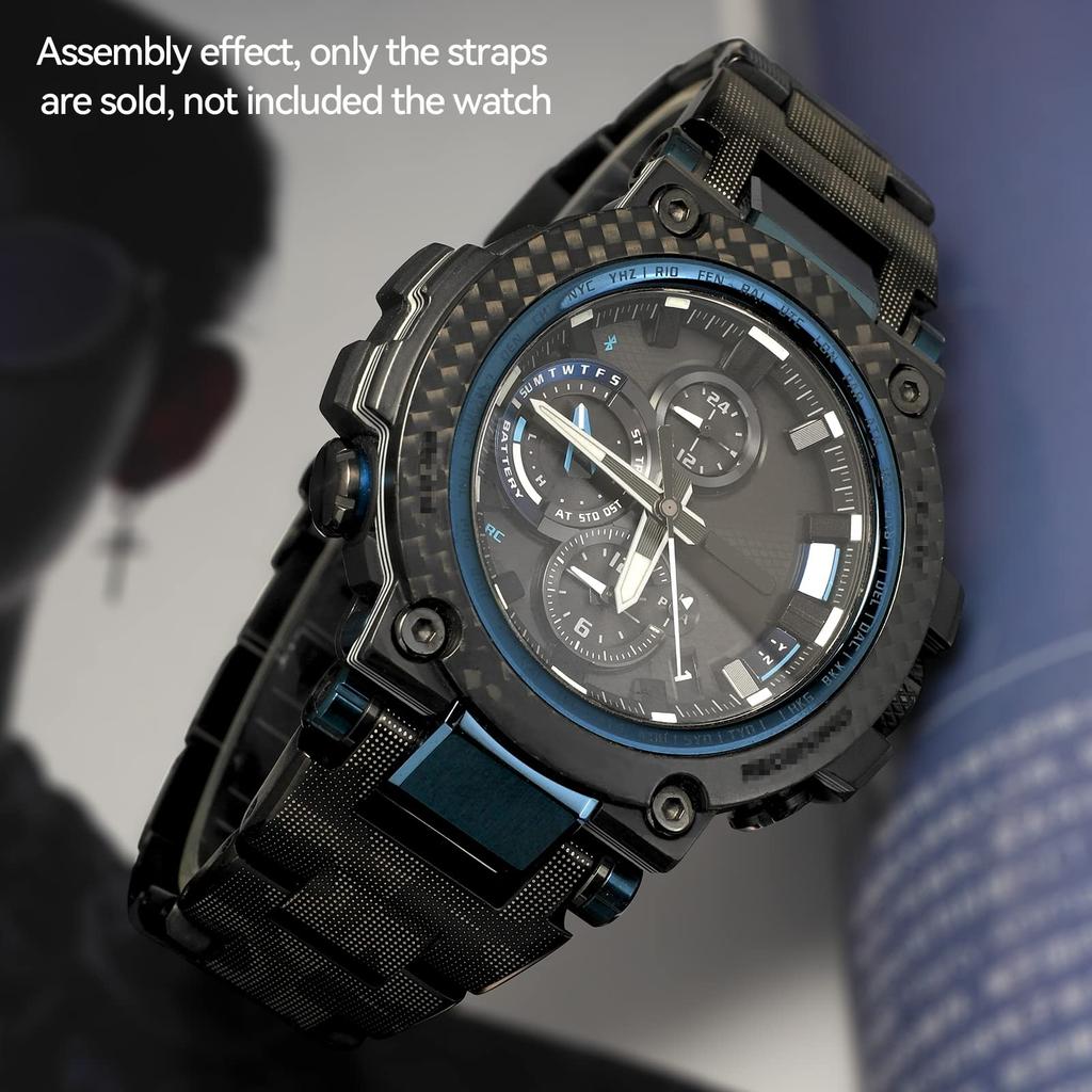 Metal Band 316 Stainless Steel Watch Band Replacement Parts for Casio and Bracelet, G-SHOCK Men's MTG-B1000 (Camouflage)