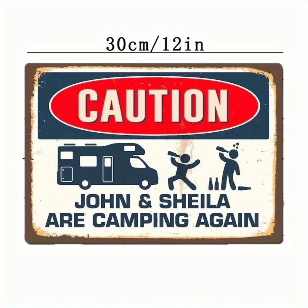 Customized Hilarious "Caution" Sign - Personalize with Your Name for Camping & Motorhomes, Ideal for Campervans & Campsite.