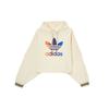 Originals Adicolor 70s Retro Series Cropped Hoodie With Brand Logo Print Women Tops Miracle-White IK7865