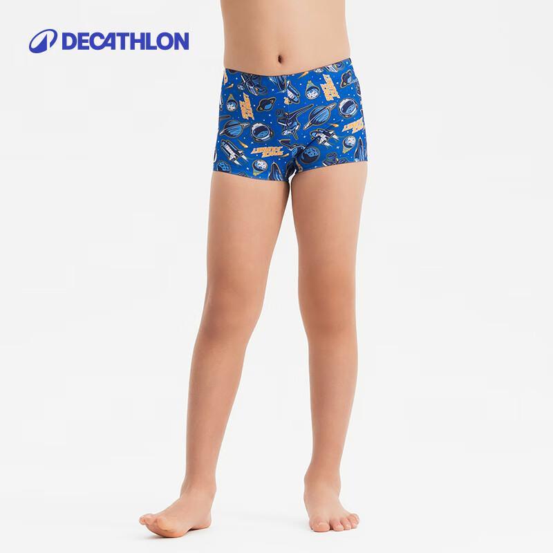 Decathlon Kids' Anti-Chlorine Printed Swim Trunks