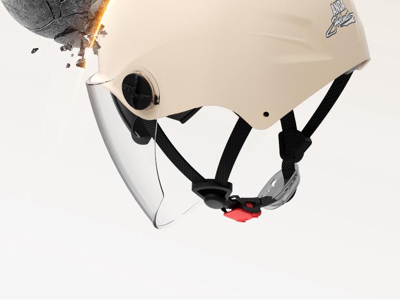 3C Certified Unisex Electric Vehicle Half Helmet with Double Visor, Summer Sun Protection, All-Season Use for Scooters & Motorcycles