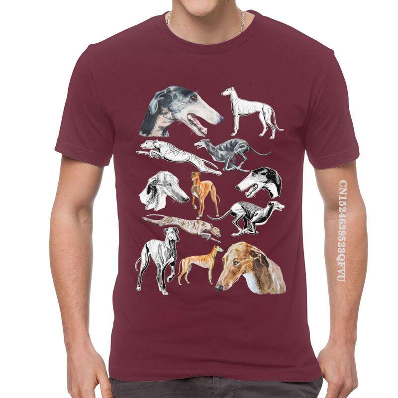 Male Greyhound Dog T Shirts Graphic Pet Whippet Sighthound Lover Tshirt Cool T Shirt Cotton Oversized Tee Tops EMO Men
