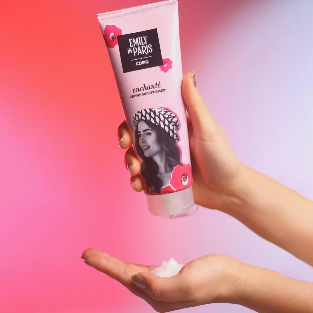 Cos-IQ Emily In Paris Enchante Soft Light Moisturizer Cream 200ml Daily Hydration Face Hand And Body Skin Care Lotion