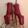 26cm Snake Print High Heel Boots - Large Size, Sexy Nightclub & Runway Fashion