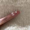 Silver Color Zircon Bowknot Stud Earrings For Women Minimalist Cute Fashion Jewelry Detachable Accessories