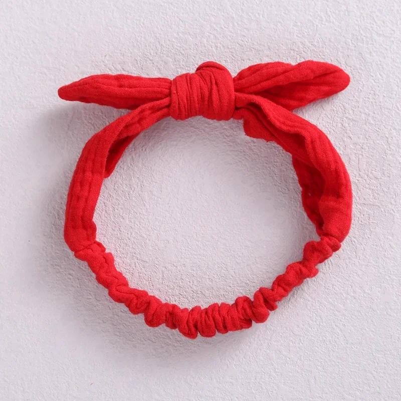 Baby Elastic Hair Bands Girl Headband Cotton Linen Kids Headwear Knot Hair Accessories Toddler Rabbit Ear Turban Playa Ties Soft
