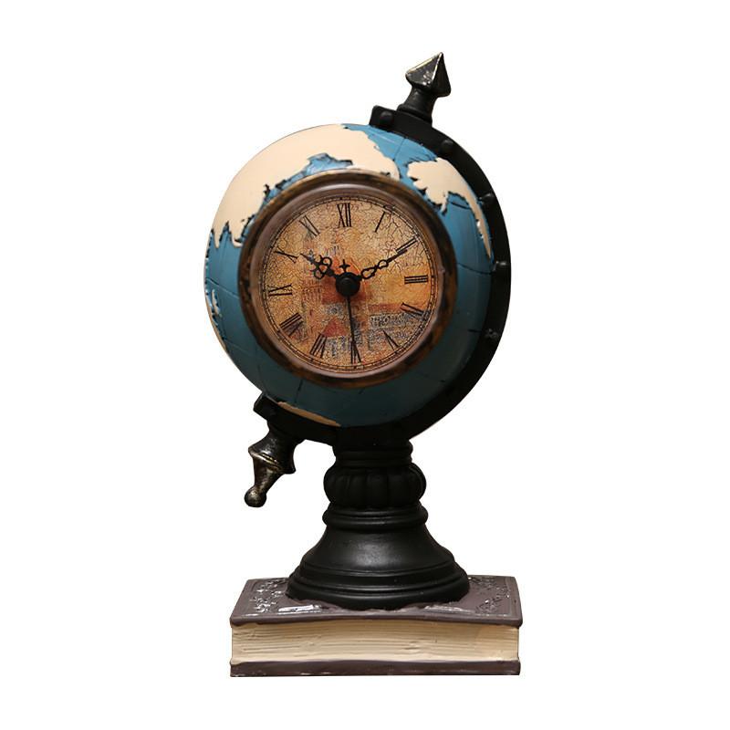 Clock Resin Globe Ornament For Desk Decor In Living Room Or Kids Gifts Room