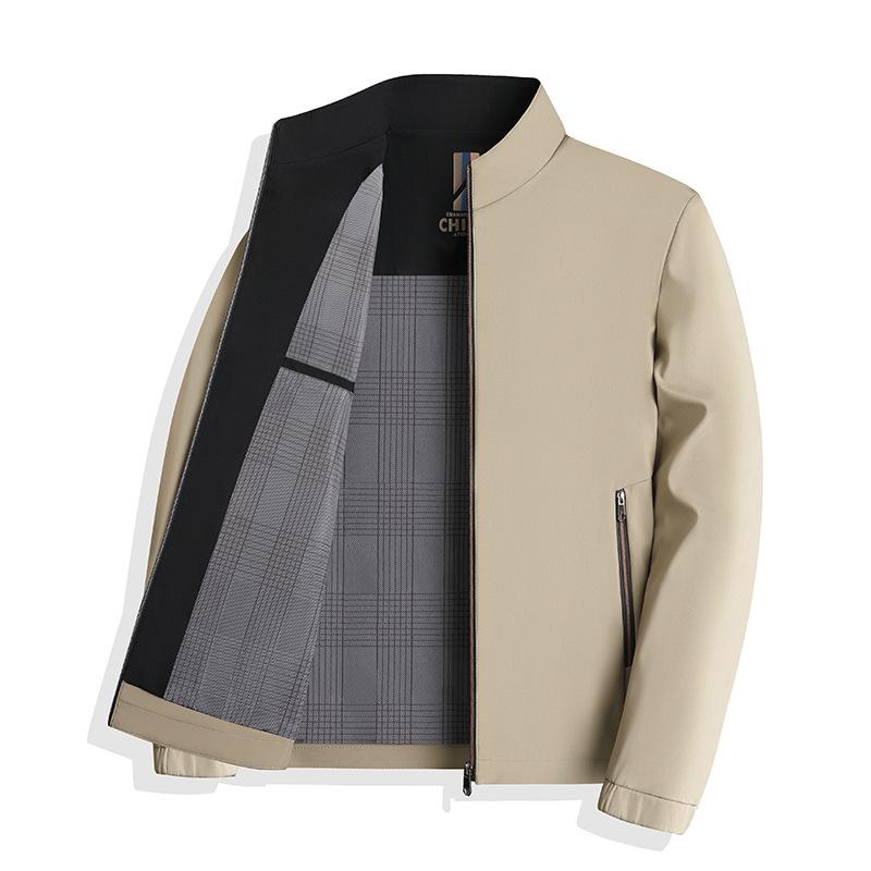 High-end Autumn Men's Jackets, Stand Collar Business Casual Tops, Middle-aged Men's Executive Jackets, Spring and Autumn Styles