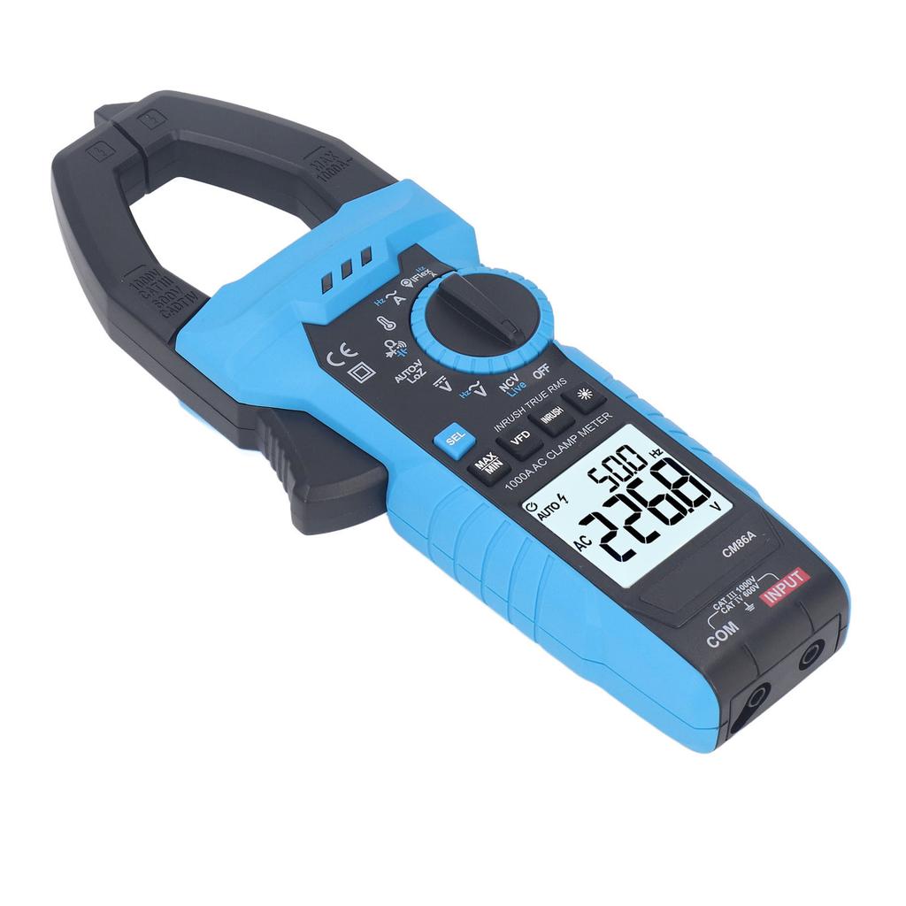 Digital Clamp Meter Multimeter 1000A AC Current Voltage Temperature Capacitance Resistance Diodes Continuity Tester