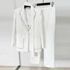 2026 High Street Spring Fashion: Rhinestone Suit Jacket & Trousers Scarf Set for Women