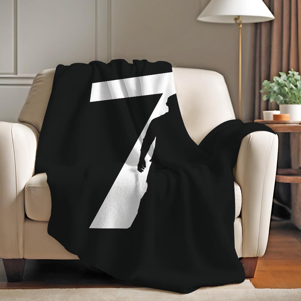 Football Star C-CR Blanket Warm And Soft Suitable For Bedroom Living Room Sofa Bed Office Travel Camping