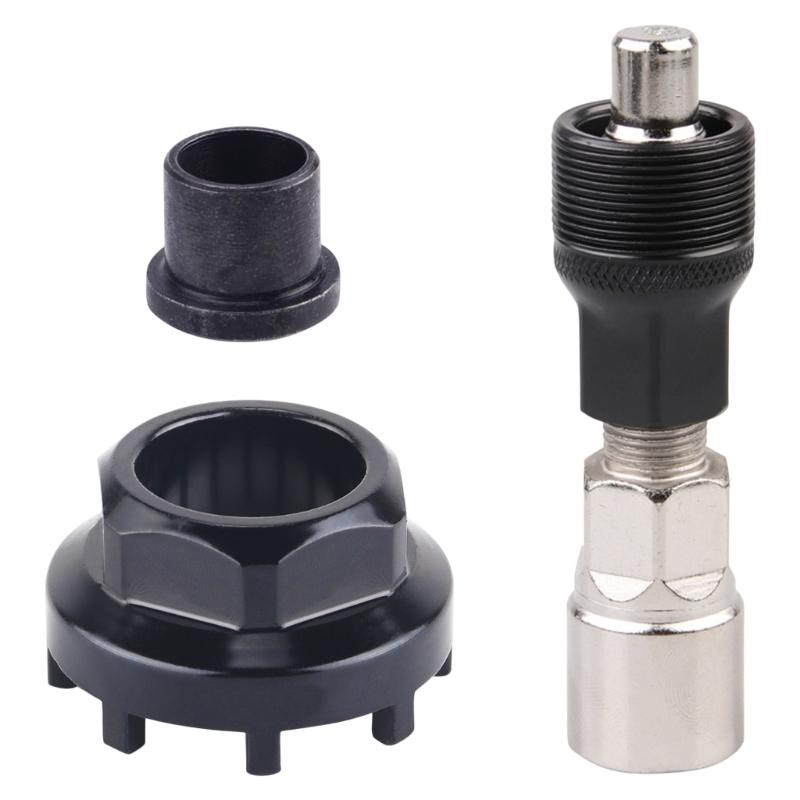 Bicycles Carbon Steel Sleeve Repair Replacement 8 Notch Cartridge Bottom Bracket Chainring Lockring Install Remover Tool