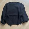 Johnature Verdickter Herbst Damen Pullover Herbst Winter Lässig Einfach Einfarbige Puffärmel Pullover