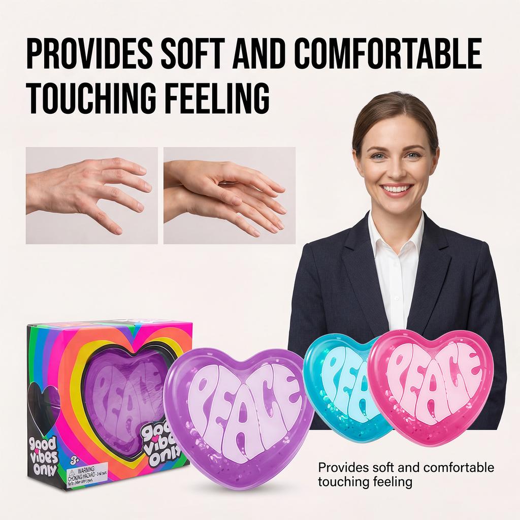 Squeeze Anxiety Relief Cute Heart Shape Pinching Decompression Toy Sensory Fidget Toys Soft Slow Rebound Fun Gift Squishy Ball