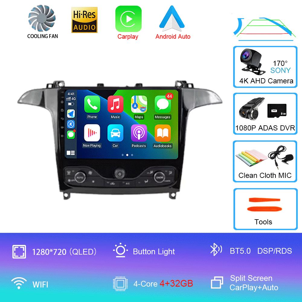 Android 14 Video Player For Ford S Max S-MAX 2006 - 2015 For Ford Galaxy 2014 Car Radio Car Multimedia GPS Radio Navigation DVD