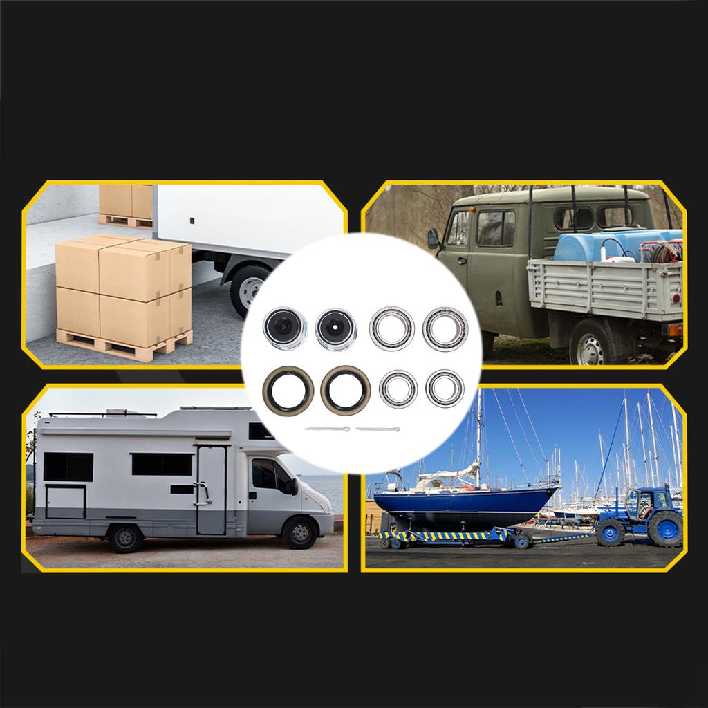 Trailer Hub Bearings Kit L68149 L68111 for 1-3/8in to 1-1/16in 3500 Lbs Trailer Axles with Seal Dust Cover Cotter Pin