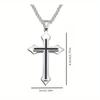 1pc Simple Fashion Stainless Steel Cross Pendant Necklace