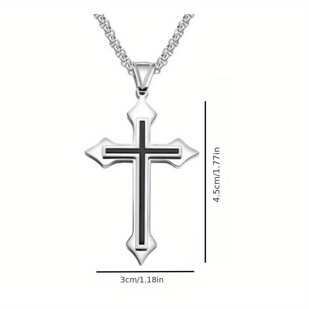 1pc Simple Fashion Stainless Steel Cross Pendant Necklace