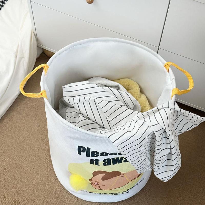 1pc Foldable Cute Laundry Basket Bathroom Dirty Clothes Storage Bucket Large Capacity Household Laundry Bag Clothes Organizer