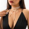 Gotische weiße Samt-Schleife Choker-Halsketten für Damen Vintage Elegante Lange Verstellbare Schleifen-Seil Halsketten Schmuck