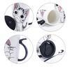 Drinkware 600ml Creative Cat Ceramic Mug With Lid Spoon Beer Cup of Coffee Original and Funny Cups to Give Away Couple Gift Mugs