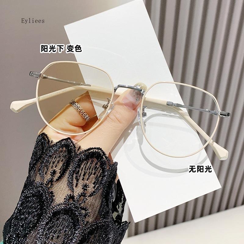 New Photochromic Minus Glasses for Women Unisex Retro Color Changing Sun Glasses Fashion Round Ladies Myopia Eyeglasses Diopter