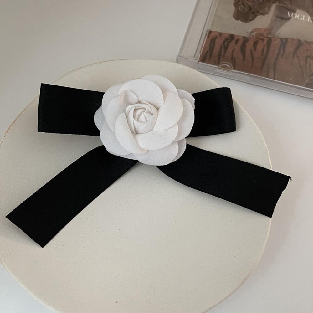 

New Fashion Girls Bow Headwear Hair Accessories Duckbill Clip Flower Camellia Hair Clips Barrettes белый