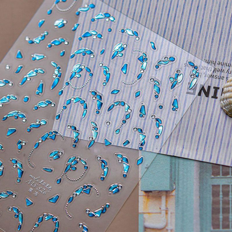 

Fresh Shell Fragment Nail Stickers New Arrival Relief 3D 3D 5D Internet Celebrity Ins Nail Stickers Decorations French Necklace 826 (Jelly)