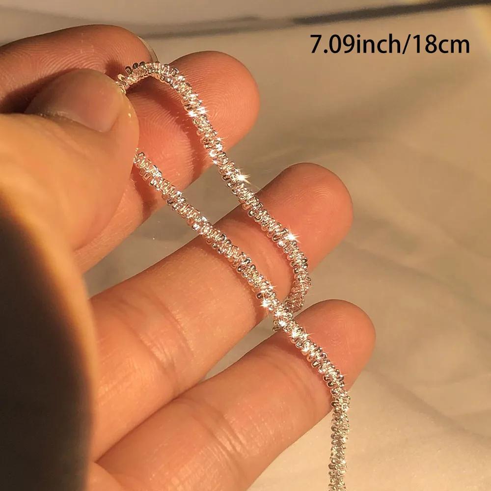 Copper Necklace 2mm Sparkling Collarbone, Sweater Chain, High Charm Jewelry Gift Women