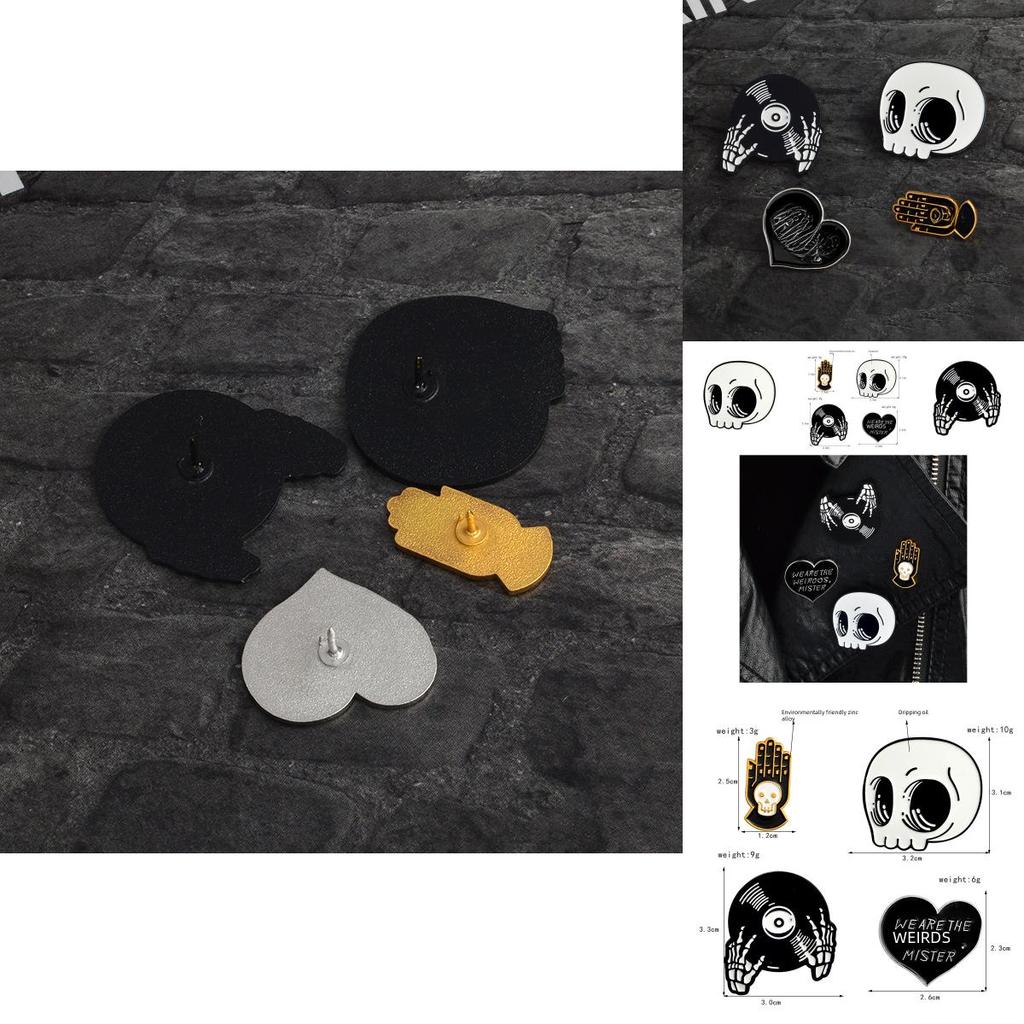 Creative Halloween Skull Brooch For Men And Women Unique Alloy Skeleton Pin Accessory
