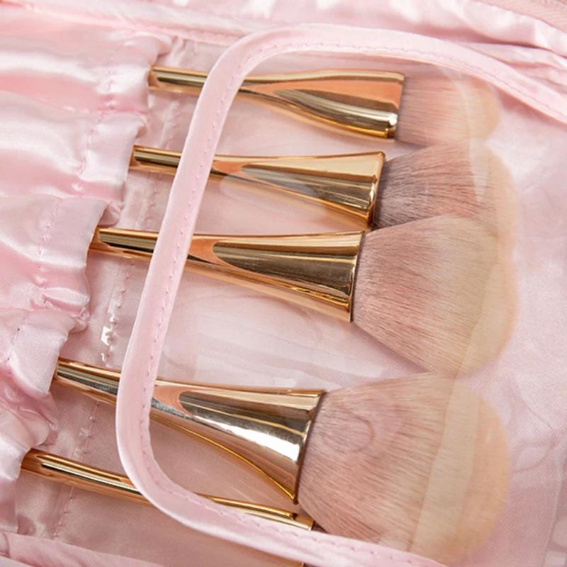 Portable Travel Small Cosmetic Bag Flannel Cosmetic Storage Bag Hand Flannel Women's Large Capacity Starry Sky Cosmetic Bag