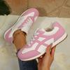 Fashion Women's Contrast Color Casual Sneakers Comfort Non Slip Soft Sole Walking Shoes Woman Fashion Black White Striped Flat Sneakers