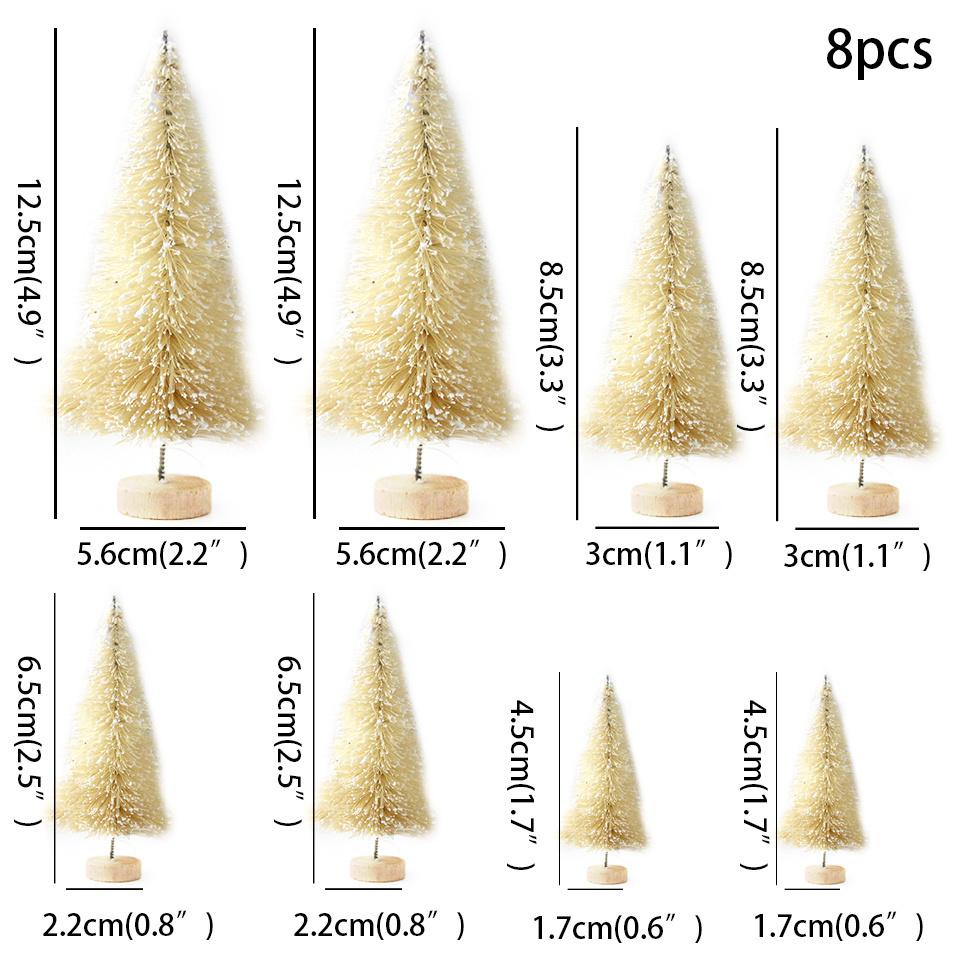 

8PCS Artificial Mini Christmas Pine Tree Muliti Size Colorful Trees for Xmas Home Desktop Ornaments Noel Party Table Decoration