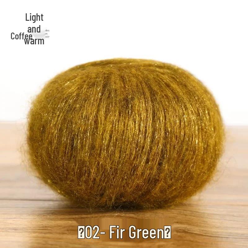 Hand-Knitted Glitter Mohair Wool Sweater and Scarf Coat