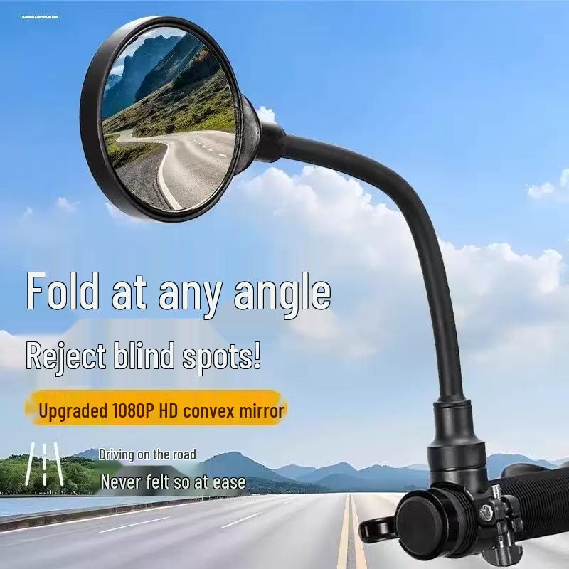 Flexible Adjustable Rearview Mirror for Electric, Mountain, and Road Bikes with Long Handle