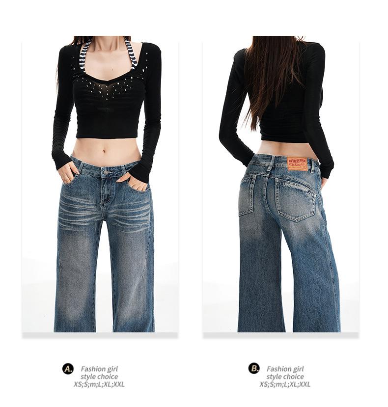 2025 A/W Women's Low-Waist Lift-Butt Slightly Loose Denim Jeans