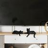 2 Pieces Cat Statues Desktop Decoration Artwork Collectible Craft Creative Animal Statue Geometric